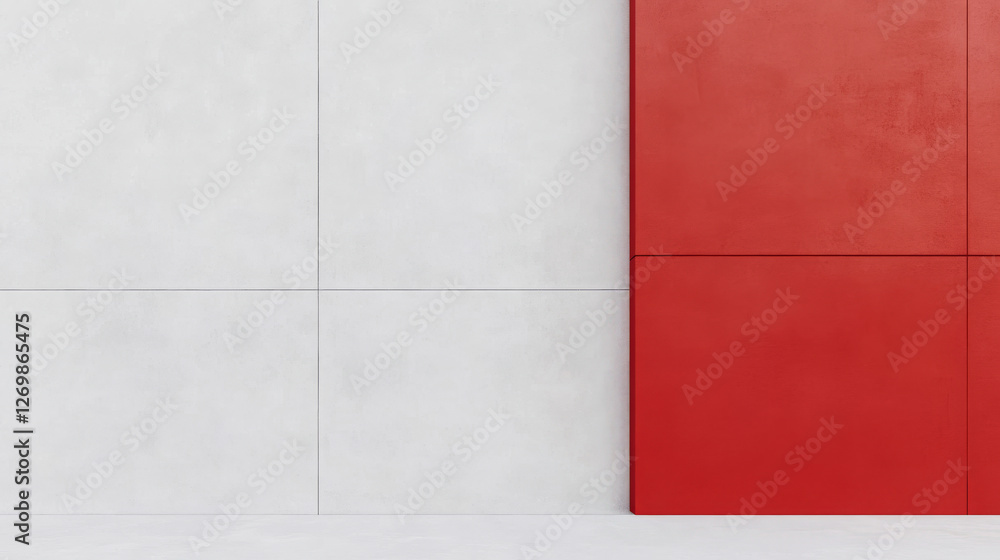 Fototapeta premium Modern architecture showcases contrasting colors and textures in urban design