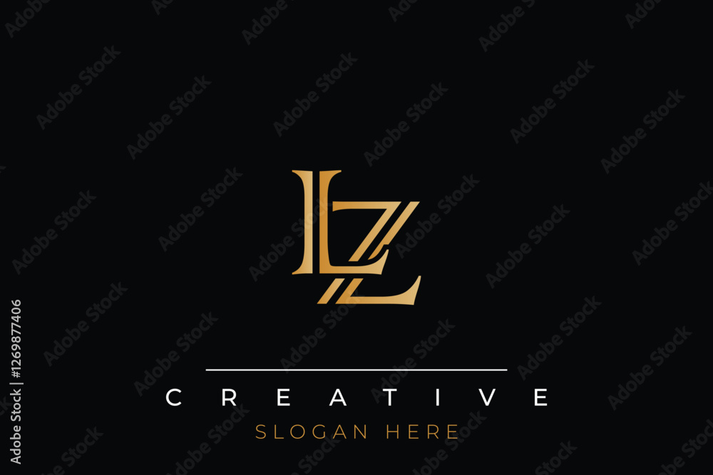 Sophisticated gold LZ monogram logo on a sleek black background, ideal for branding, creative design, and luxurious themes. Sophisticated gold LZ monogram logo on a sleek black background, ideal for branding, creative design, and luxurious themes.