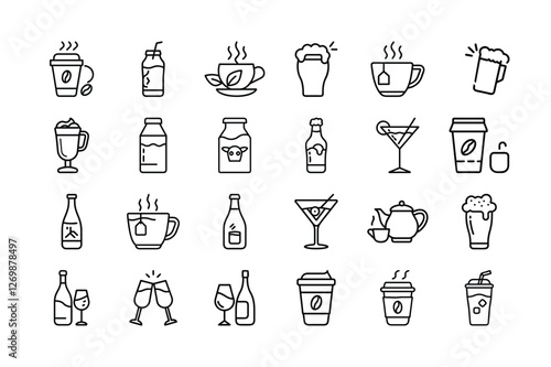 Set of Drinks and Beverages.