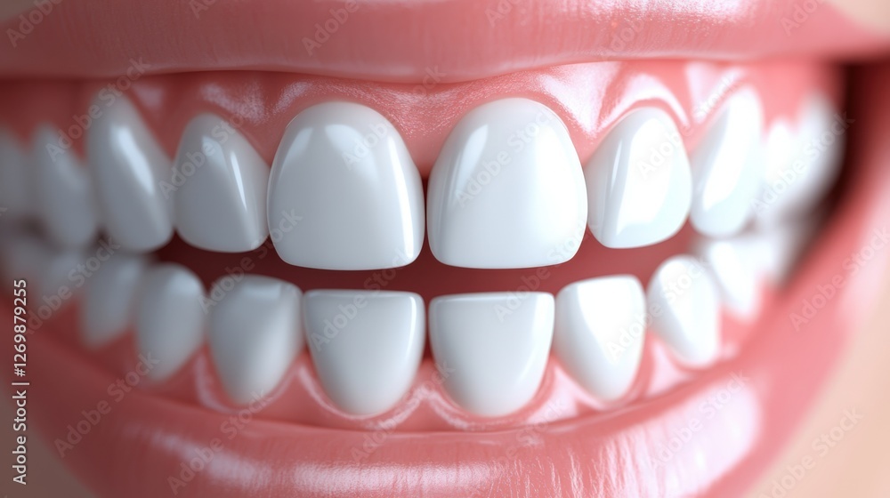 Obraz premium Dental Row 3D Teeth Close-Up