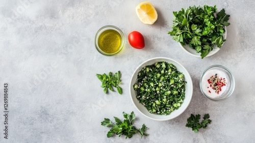 A Vibrant and Delicious Tabbouleh Salad: Fresh Ingredients, Perfect Presentation