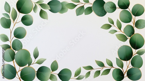Elegant Eucalyptus Leaves Frame Design Background