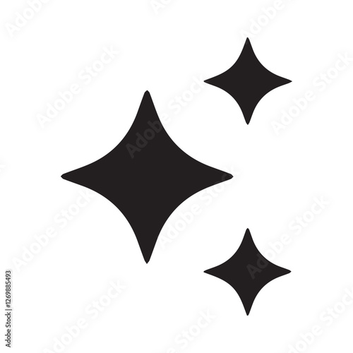 Black fill AI star icon design