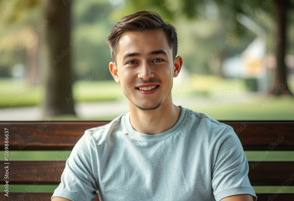 Softly lit portrait of a young man with relaxed expression Softly lit portrait of a young man with relaxed expression