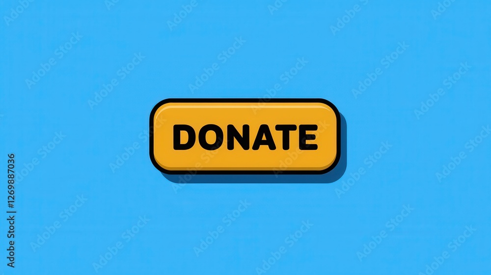 A bright yellow donate button with bold black text A bright yellow donate button with bold black text