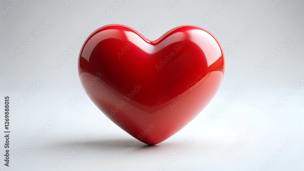 Obraz premium red heart on white background