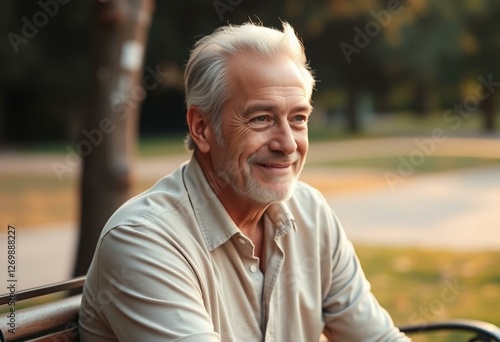 Outdoor portrait of an elderly man