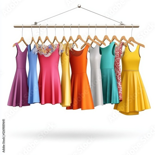Colorful Assortment of Shirts Displayed on a Rack in a Well-Lit Space, Showcasing a Variety of Styles and Colors for Casual Wear