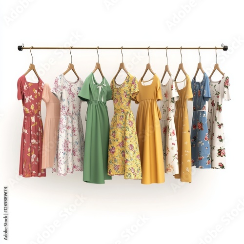 Colorful Assortment of Shirts Displayed on a Rack in a Well-Lit Space, Showcasing a Variety of Styles and Colors for Casual Wear