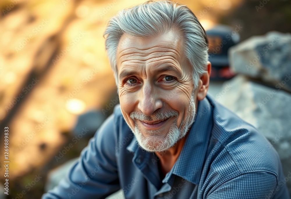 Outdoor portrait of an old man with natural light Outdoor portrait of an old man with natural light