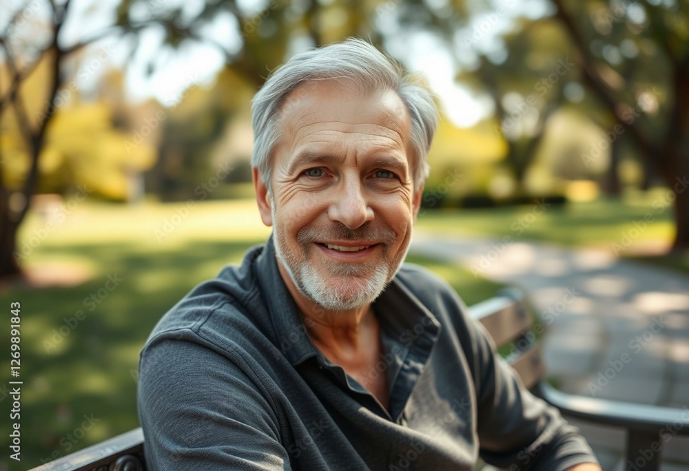 Serene outdoor portrait of an elderly man Serene outdoor portrait of an elderly man