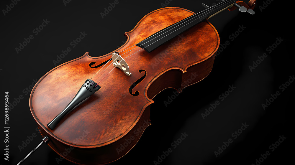 Elegant cello showcasing a polished wooden body and intricate strings, perfect for music enthusiasts and classical instrument collections. Celestial Shipyards. Illustration Elegant cello showcasing a polished wooden body and intricate strings, perfect for music enthusiasts and classical instrument collections. Celestial Shipyards. Illustration