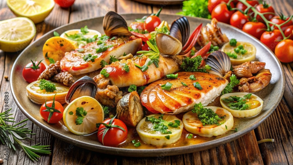 Jumbo Shrimp and Assorted Seafood Served in a Bowl Jumbo Shrimp and Assorted Seafood Served in a Bowl