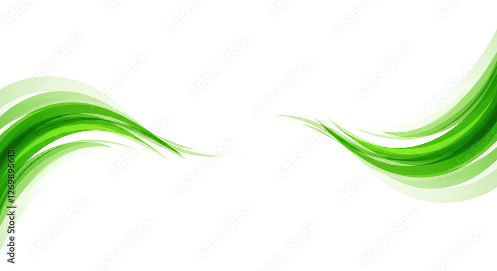 Abstract green waves - data stream concept. Green white presentation background vector illustration Abstract green waves - data stream concept. Green white presentation background vector illustration