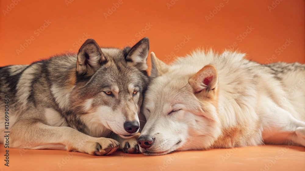Fototapeta premium arctic wolf canis lupus