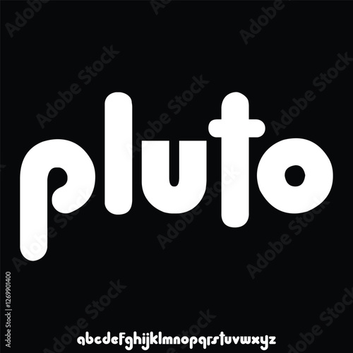 Pluto, a modern minimalist clean alphabet font. lowercase bold typography vector illustration design