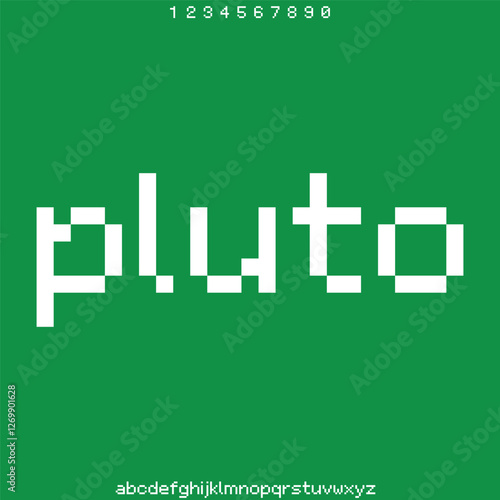 Pluto, a modern minimalist clean alphabet font. lowercase bold typography vector illustration design