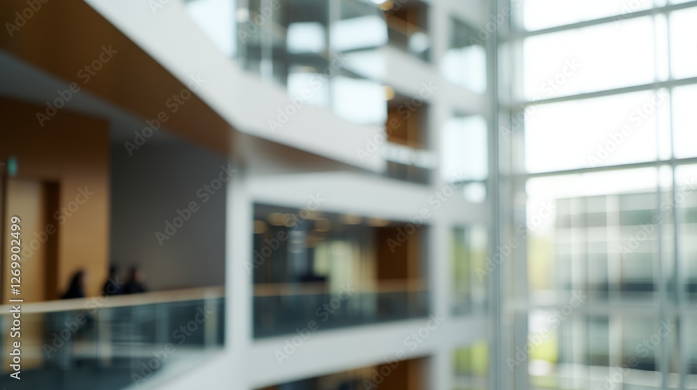 Corporate Seminar Blur: A blurred background of a corporate seminar or training session in a conference hall, with attendees. 
