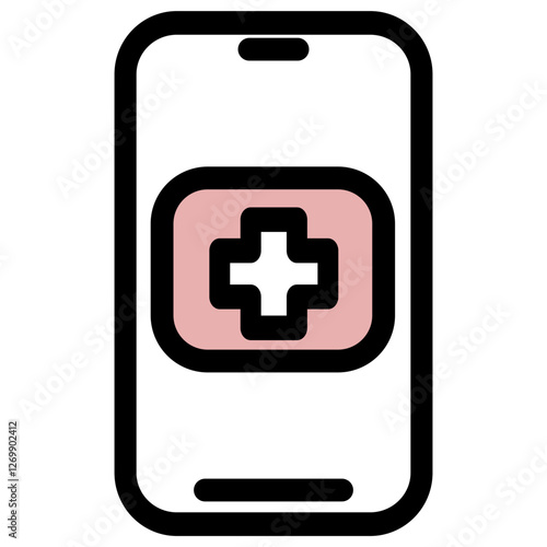 Smartphone emergency - clean and modern pharmacy and medicine icon