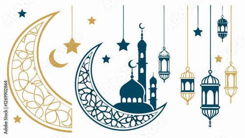 Elegant Ramadan Vector Templates , Islamic Festival Designs for Greetings & Social Media