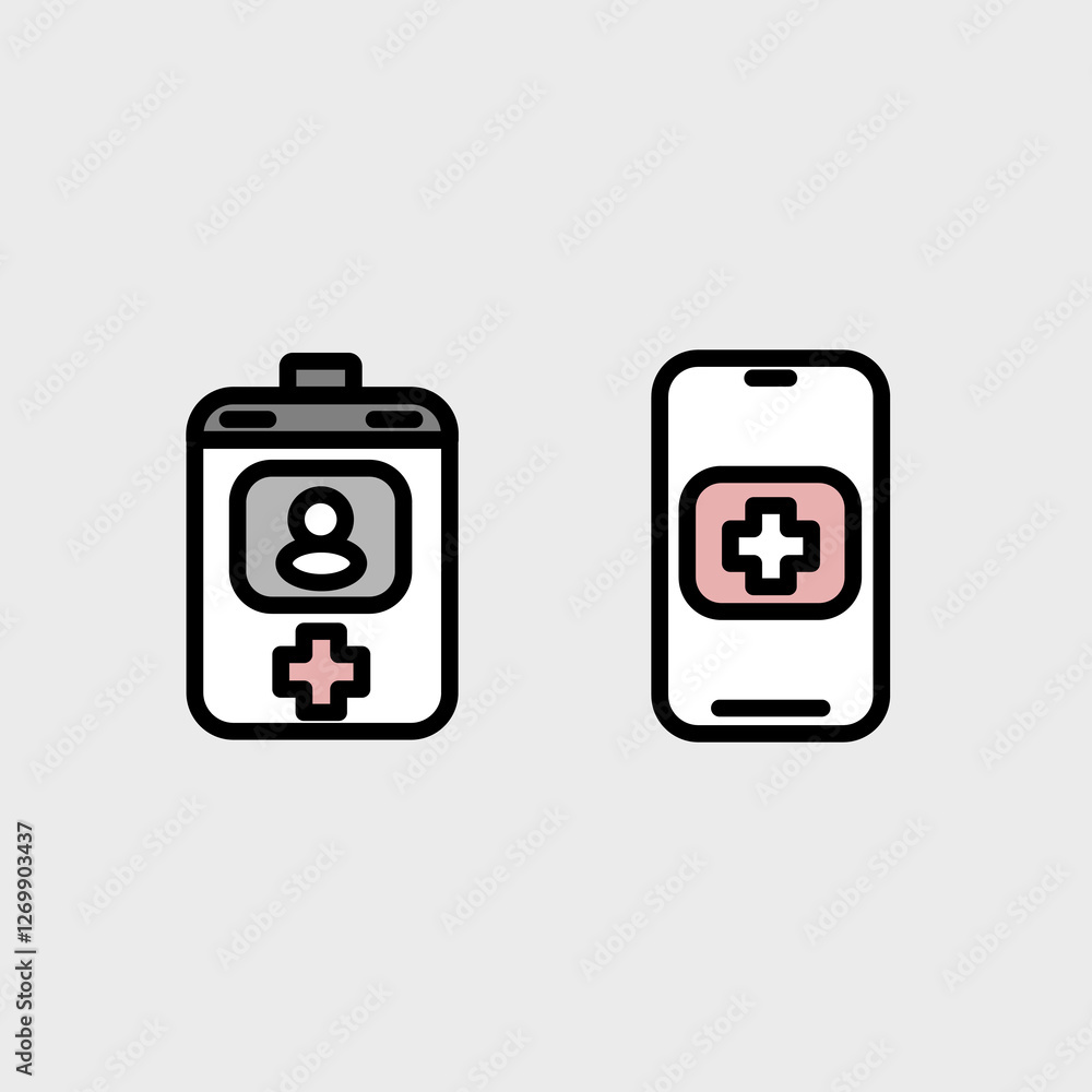 Pharmacy and medicine symbols - clean and modern medic symbol set. Pharmacy and medicine symbols - clean and modern medic symbol set.