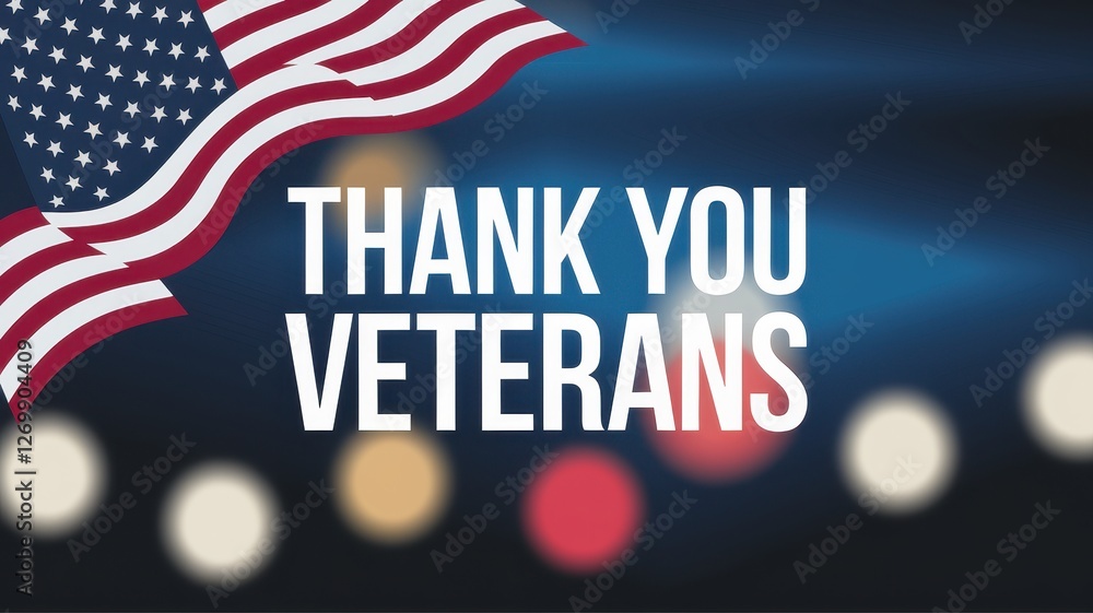 Image features patriotic design thanking veterans for their service Image features patriotic design thanking veterans for their service