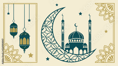 Elegant Ramadan Vector Templates , Islamic Festival Designs for Greetings & Social Media