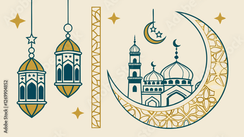 Elegant Ramadan Vector Templates , Islamic Festival Designs for Greetings & Social Media