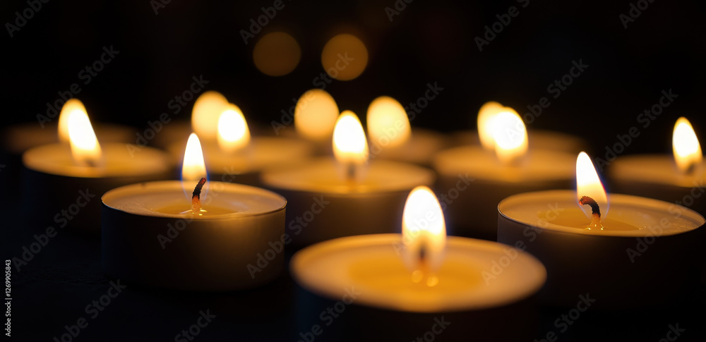 Lit candles create a serene atmosphere, enhancing relaxation and mindfulness during a peaceful evening meditation in a tranquil setting Lit candles create a serene atmosphere, enhancing relaxation and mindfulness during a peaceful evening meditation in a tranquil setting