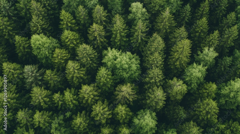 Fototapeta premium High Angle View of Dense Forest Canopy