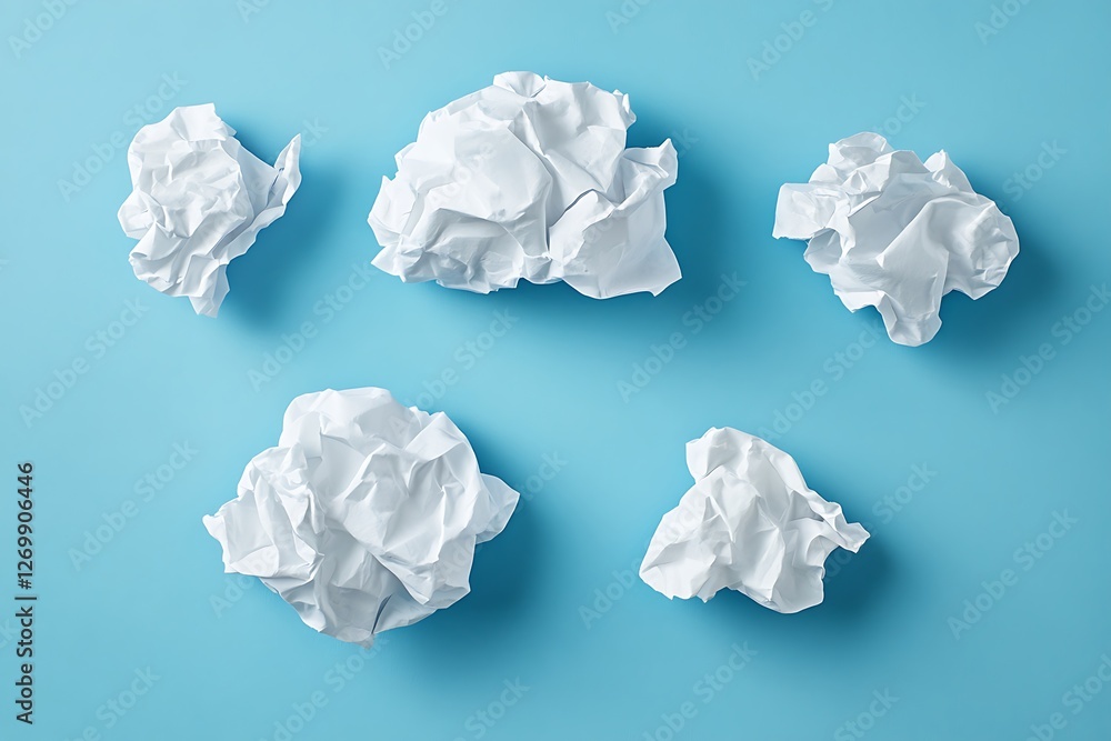 Obraz premium Rejected Ideas: Crumpled Paper Representing Creative Process