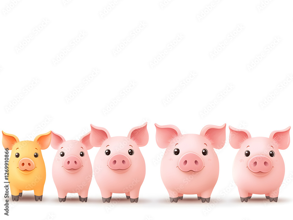 Cute Cartoon Mini Pig Cute Cartoon Mini Pig