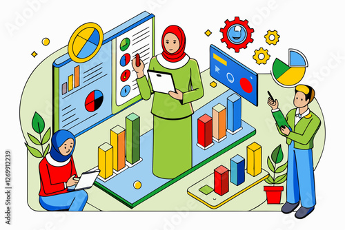 Arab professionals working on business innovation and market development