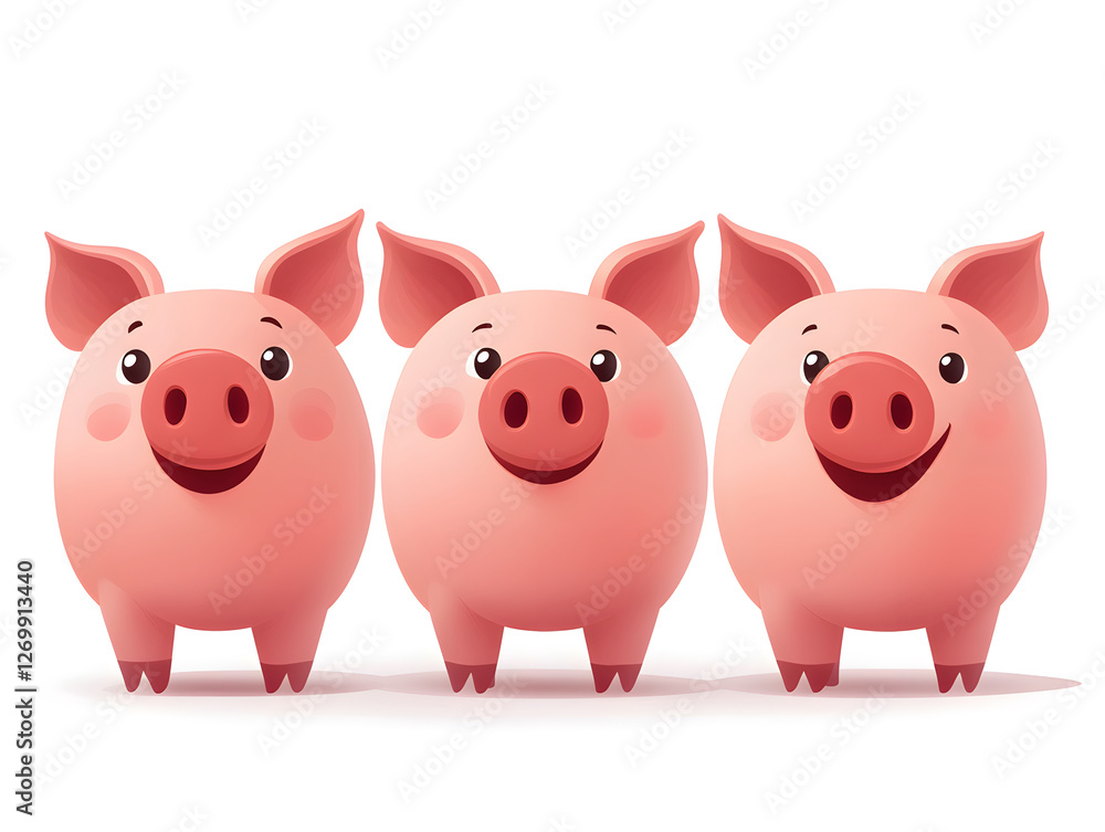 Cute Cartoon Mini Pig Cute Cartoon Mini Pig