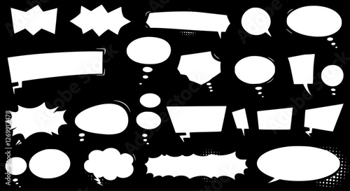 Set of comic speech bubbles. Cartoon vector illustration