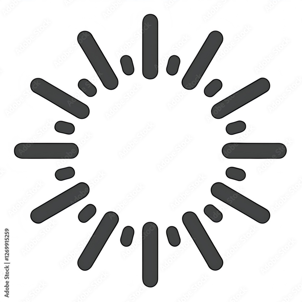 Simple loading icon with rotating lines indicating ongoing process or system activity Simple loading icon with rotating lines indicating ongoing process or system activity