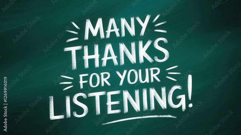 Obraz premium Chalkboard displaying a message of gratitude and appreciation to audience
