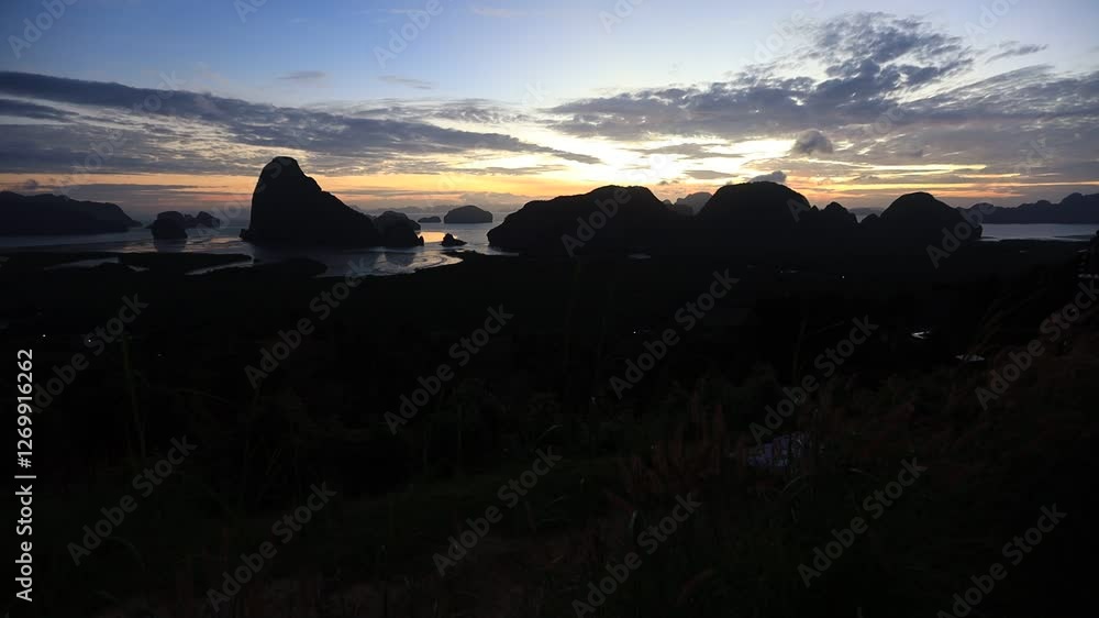 Nature video background from Phang Nga Bay Viewpoint, Samet Nang Chee, offering a beautiful wide-angle view of the sea. Nature video background from Phang Nga Bay Viewpoint, Samet Nang Chee, offering a beautiful wide-angle view of the sea.