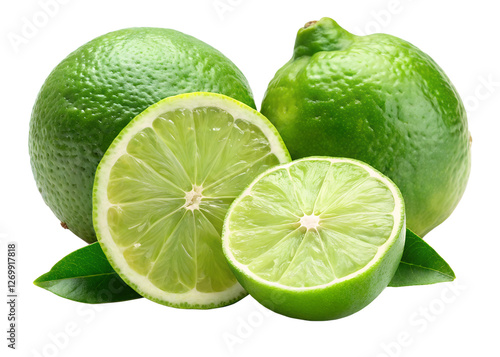 limes on white background