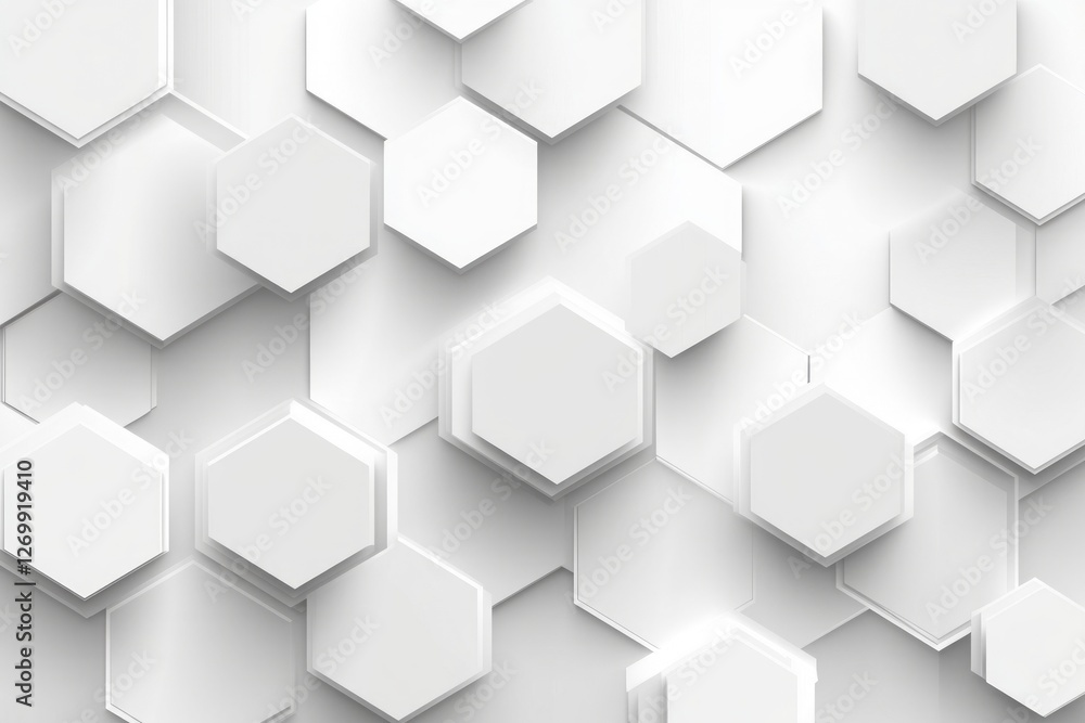 Abstract white background with a hexagonal pattern for a technology concept vector presentation design background. Copy space available Abstract white background with a hexagonal pattern for a technology concept vector presentation design background. Copy space available