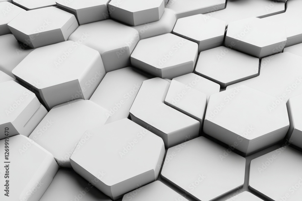 Abstract white background with a hexagonal pattern for a technology concept vector presentation design background. Copy space available Abstract white background with a hexagonal pattern for a technology concept vector presentation design background. Copy space available