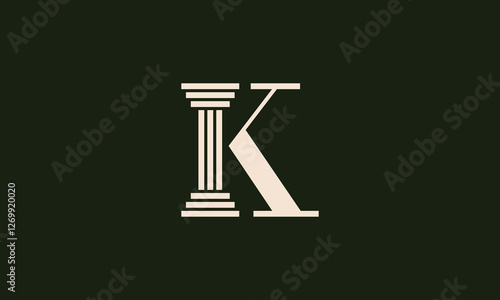 k pillar monogram logo design