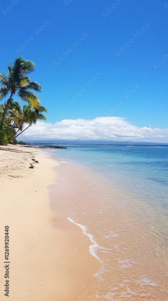 Fototapeta premium Tropical Paradise Beach Scene: Serene Coastal Beauty