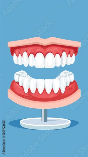 Dental model showcasing detailed human teeth and gums for educational and professional use photo