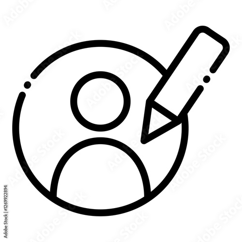 Line Edit profile vector illustration icon for your business needs