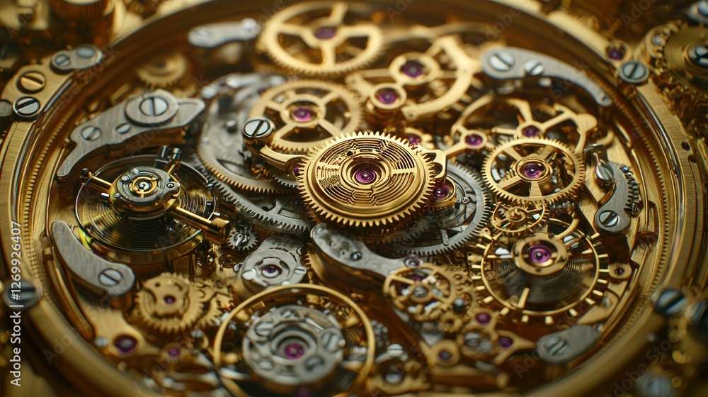 Intricate Gold Watch Movement Close-up Intricate Gold Watch Movement Close-up