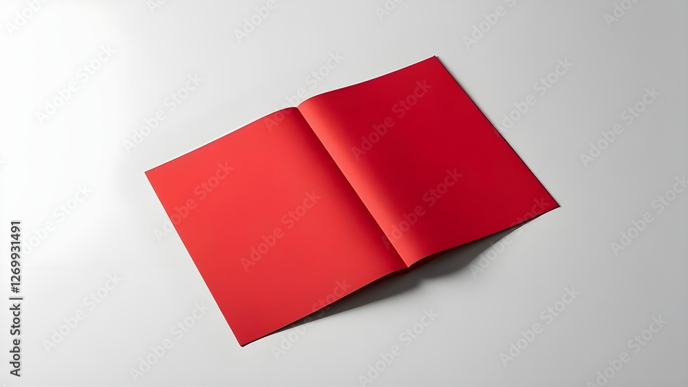 blank plain pastel red brochure with fold. isolated on white background with shadow,isolated,empty blank plain pastel red brochure with fold. isolated on white background with shadow,isolated,empty