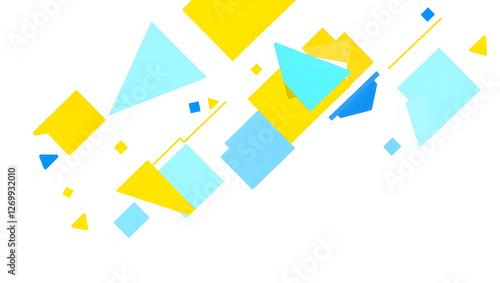 Free Download A dynamic, abstract composition featuring a variety of geometric shapes, including triangles, rectangles, and diamonds, arranged in a diagonal pattern - GFXLoad