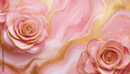 abstract background stone rose texture pattern marble gold paint glitter art seamless liquid agate top rose color print pastel pink luxury background