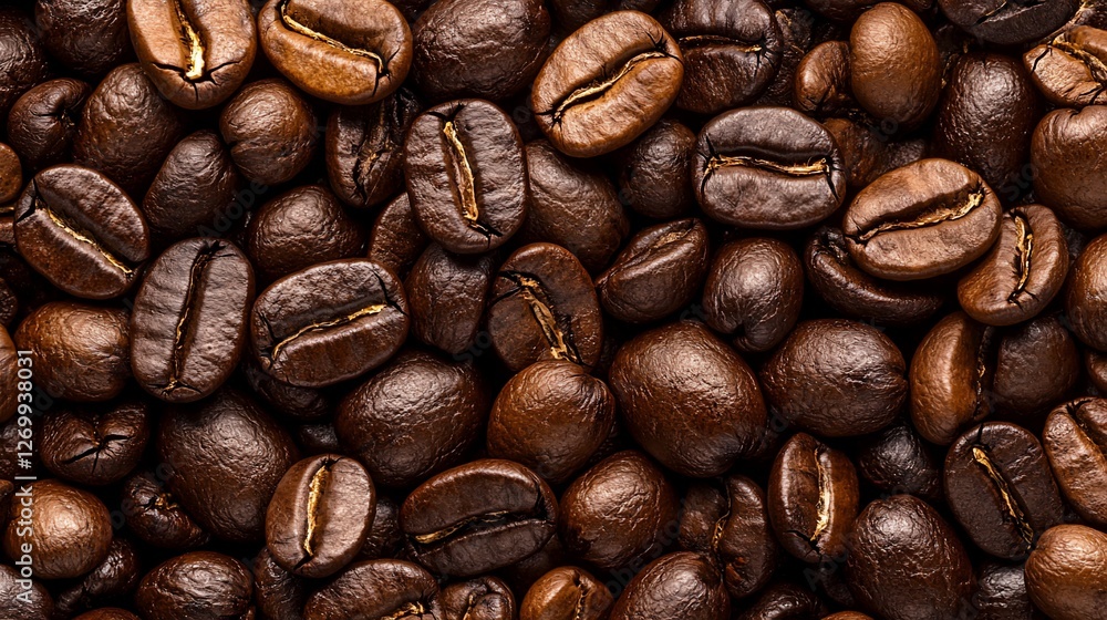 Fototapeta premium Close-up of roasted coffee beans.